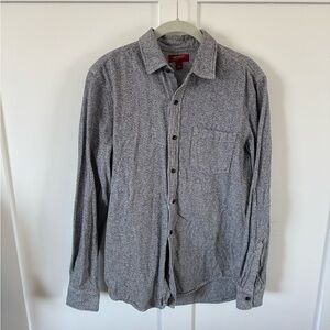 Men's Arizona Jeans Gray Button-Up Shirt - 100% Cotton